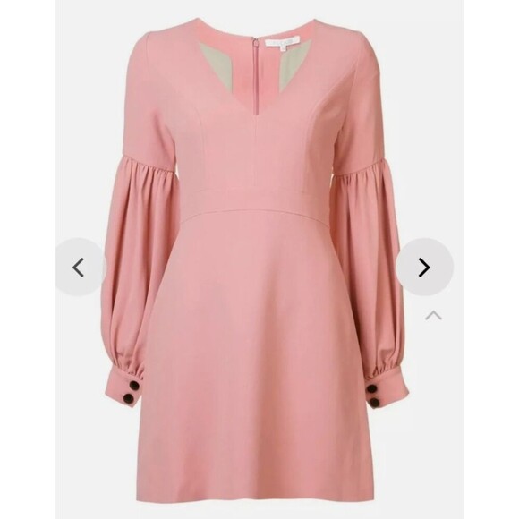 Alexis Ellena Mini Shift Dress Long Balloon Sleeves Pink Women L Party Wedding - Picture 9 of 9